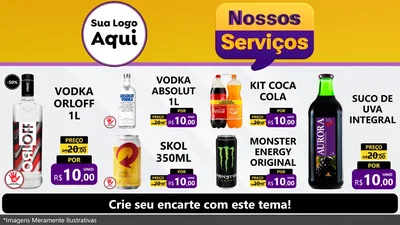 Modelo de TV para TV Horizontal com o tema Nossos Serviços para Distribuidora de bebidas