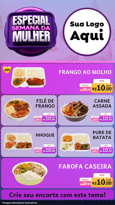 Modelo de TV para TV Vertical com o tema Especial Semana da Mulher para Restaurante