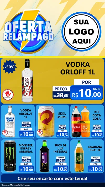 Modelo de Rede Social para Stories com o tema Oferta Relâmpago para Distribuidora de bebidas