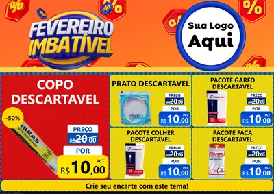 Modelo de Encarte para Encarte A4 Horizontal com o tema Fevereiro Imbatível para Embalagens