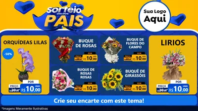 Modelo de TV para TV Horizontal com o tema Sorteio Dia dos Pais para Floricultura e jardim