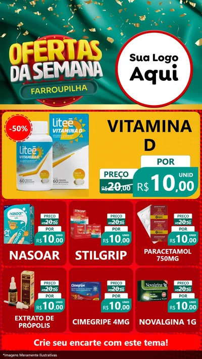 Modelo de Rede Social para Stories com o tema Ofertas da Semana Farroupilha para Farmácia