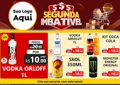 Modelo de Encarte para Encarte A4 Horizontal com o tema Segunda Imbatível para Distribuidora de bebidas