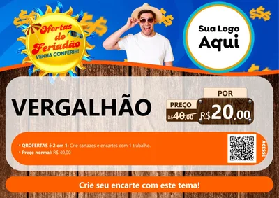 Modelo de Cartaz para Cartaz A4 Horizontal com o tema Ofertas do Feriadão para Ferragens