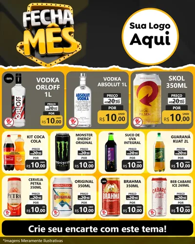 Modelo de Rede Social para Feed Instagram com o tema Fecha Mês para Distribuidora de bebidas