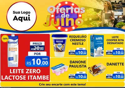 Modelo de Encarte para Encarte A4 Horizontal com o tema Ofertas de Julho para Frios e Laticínios
