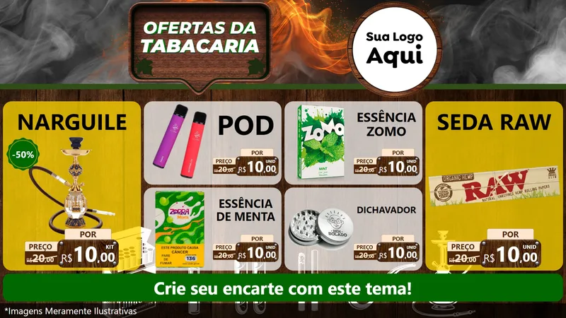 Modelo de TV para TV Horizontal com o tema Ofertas da Tabacaria para Tabacaria