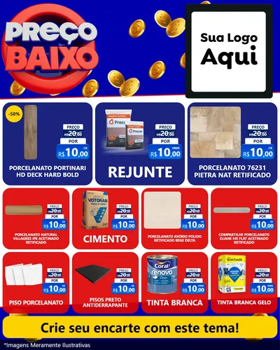 Modelo de Rede Social para Feed Instagram com o tema Preço Baixo para Pisos e revestimentos