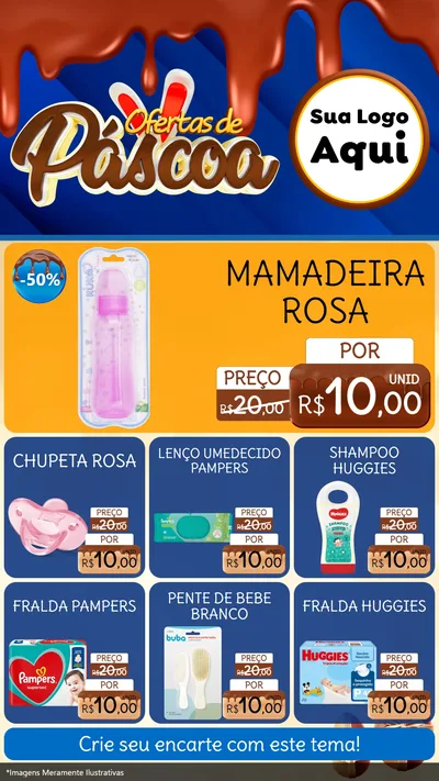Modelo de Rede Social para Stories com o tema Ofertas de Páscoa para Bebês