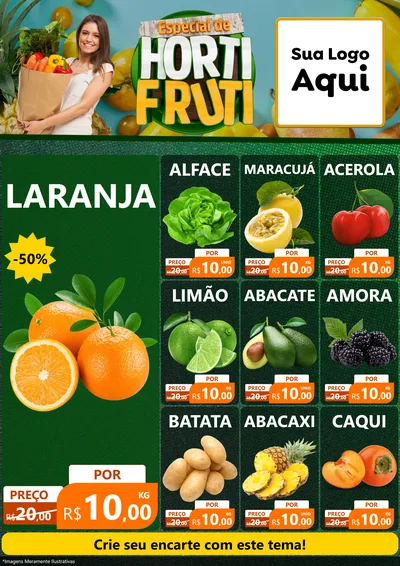 Modelo de Encarte para Encarte A4 Vertical com o tema Especial de Hortifrúti para Hortifrúti