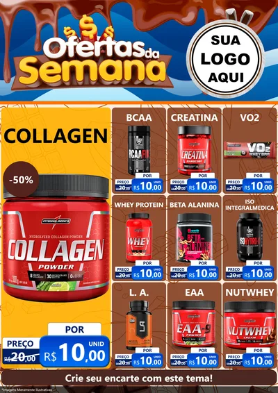 Modelo de Encarte para Encarte A4 Vertical com o tema Ofertas da Semana - Páscoa para Suplementos alimentares