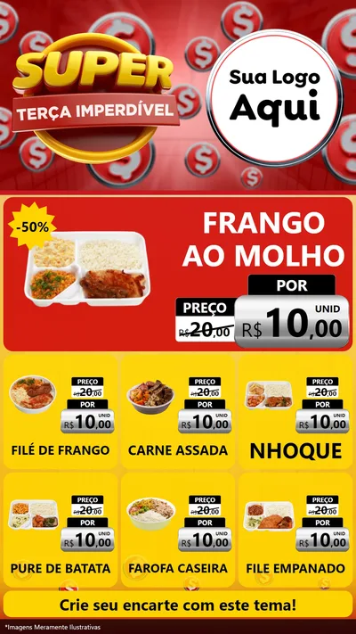 Modelo de Rede Social para Stories com o tema Super Terça Imperdível para Restaurante
