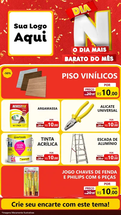 Modelo de TV para TV Vertical com o tema Dia N o Dia Mais Barato do Mês para Material para Construção