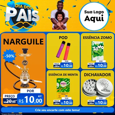 Modelo de Rede Social para Feed Facebook com o tema Dia dos Pais para Tabacaria
