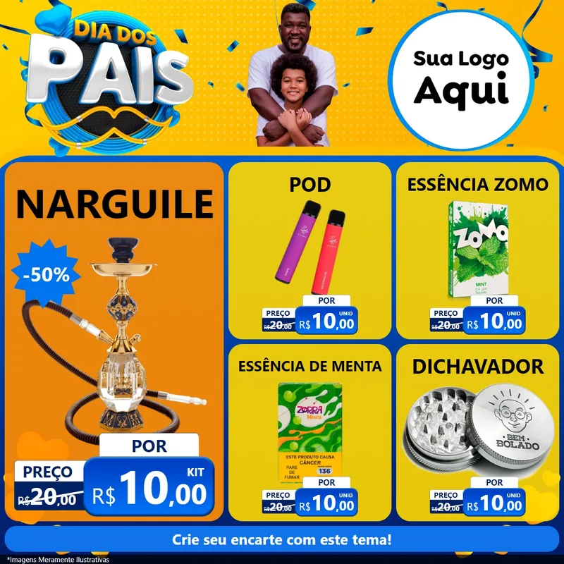 Modelo de Rede Social para Feed Facebook com o tema Dia dos Pais para Tabacaria