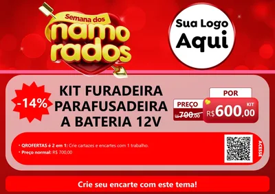 Modelo de Cartaz para Cartaz A4 Horizontal com o tema Semana dos namorados para Maquinas e Ferramentas