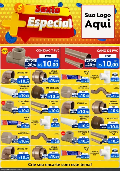 Modelo de Encarte para Encarte A4 Vertical com o tema Sexta Mais Especial para Tubos e conexões