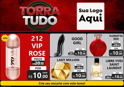 Modelo de Encarte para Encarte A4 Horizontal com o tema Torra Tudo para Perfumes