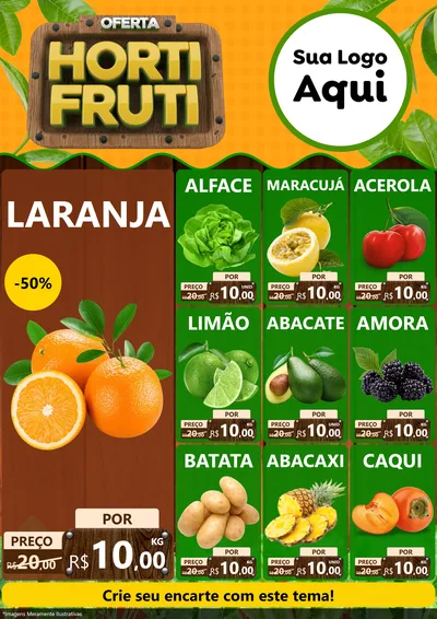 Modelo de Encarte para Encarte A4 Vertical com o tema Oferta Hortifrúti para Hortifrúti