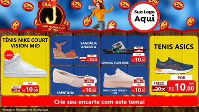 Modelo de TV para TV Horizontal com o tema Dia J - O Dia Mais Barato Do Mês para Calçados