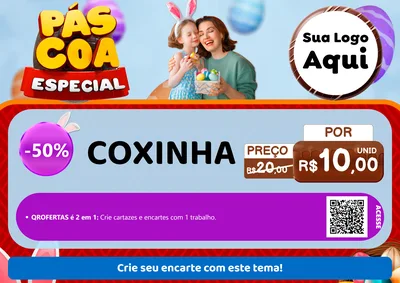 Modelo de Cartaz para Cartaz A4 Horizontal com o tema Páscoa Especial para Salgadaria