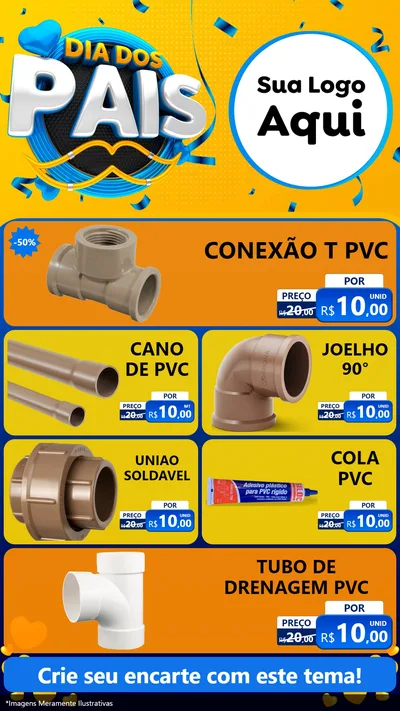 Modelo de TV para TV Vertical com o tema Dia dos Pais para Tubos e conexões