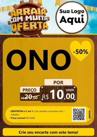 Modelo de Cartaz para Cartaz A4 Vertical com o tema Ofertas de São João - Junina para Óticas