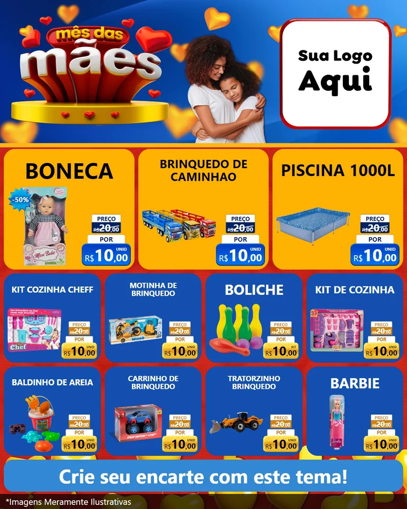 Modelo de Rede Social para Feed Instagram com o tema Mês das Mães para Brinquedos