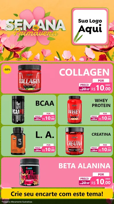 Modelo de TV para TV Vertical com o tema Semana da Primavera para Suplementos alimentares