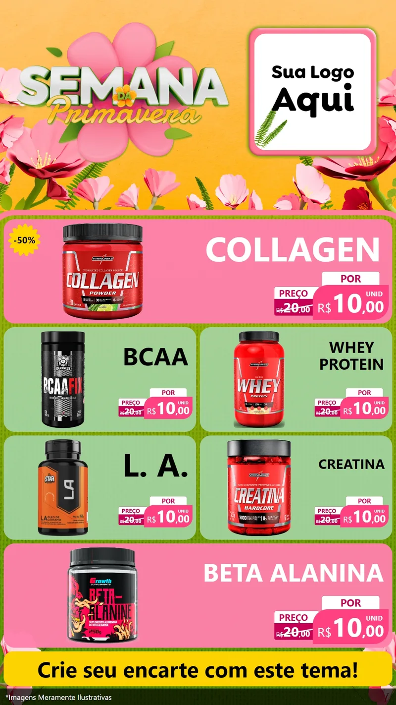 Modelo de TV para TV Vertical com o tema Semana da Primavera para Suplementos alimentares
