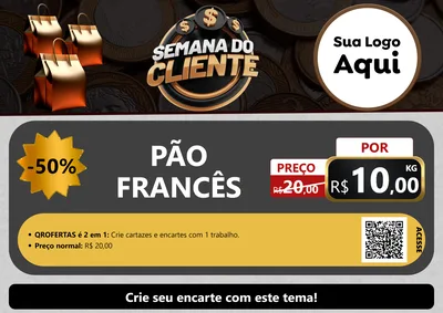 Modelo de Cartaz para Cartaz A4 Horizontal com o tema Semana do Cliente para Padaria