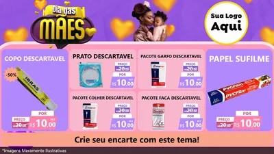Modelo de TV para TV Horizontal com o tema Dia das Mães para Embalagens