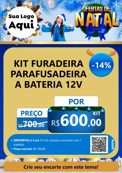 Modelo de Cartaz para Cartaz A4 Vertical com o tema Ofertas de Natal para Maquinas e Ferramentas