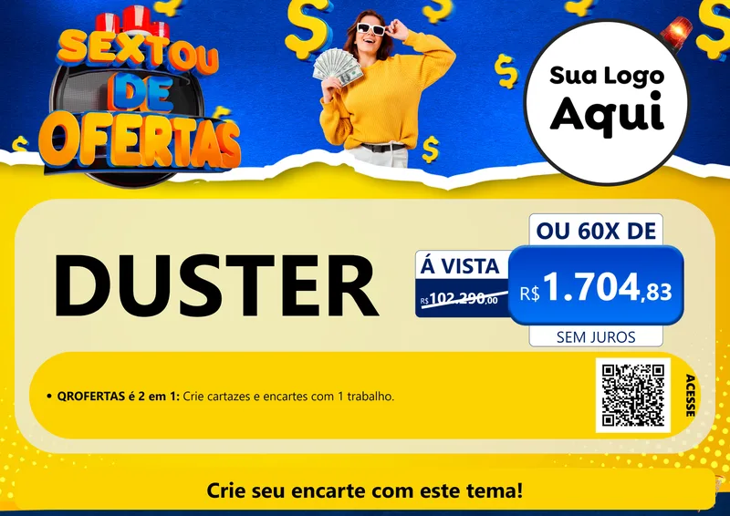 Modelo de Cartaz para Cartaz A4 Horizontal com o tema Sextou de Ofertas para Concessionaria de Carros