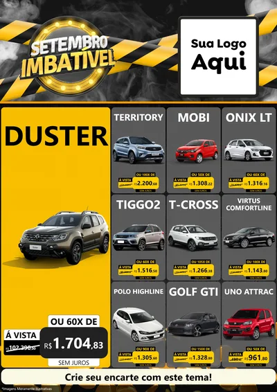 Modelo de Encarte para Encarte A4 Vertical com o tema Setembro Imbatível para Concessionaria de Carros