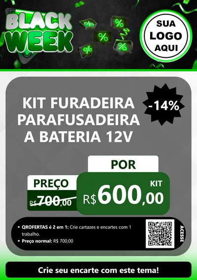Modelo de Cartaz para Cartaz A4 Vertical com o tema Black Week para Maquinas e Ferramentas