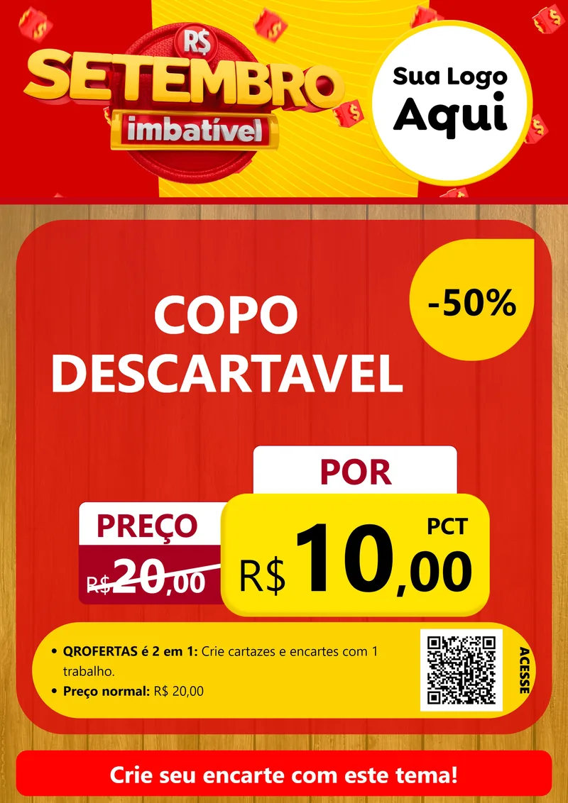 Modelo de Cartaz para Cartaz A4 Vertical com o tema Setembro Imbatível para Embalagens