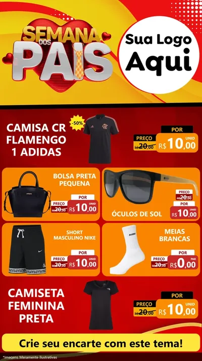 Modelo de TV para TV Vertical com o tema Semana Dos Pais para Roupas e acessórios