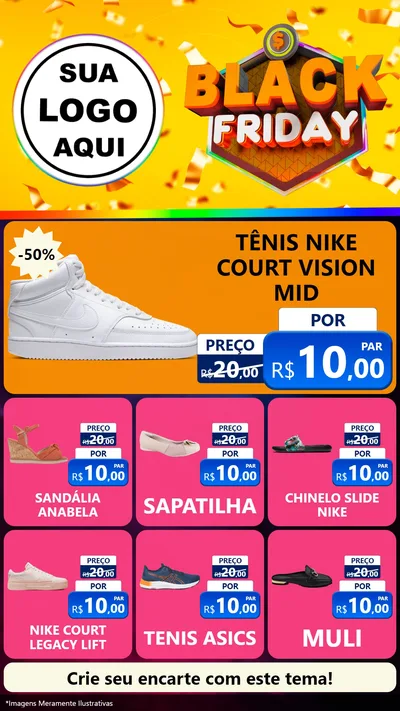 Modelo de Rede Social para Stories com o tema Black Friday para Calçados