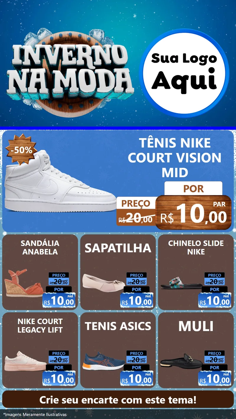 Modelo de Rede Social para Stories com o tema Inverno na Moda para Calçados