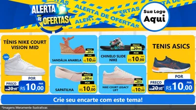 Modelo de TV para TV Horizontal com o tema Alerta de Ofertas para Calçados