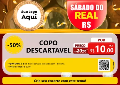 Modelo de Cartaz para Cartaz A4 Horizontal com o tema Sábado do Real para Embalagens