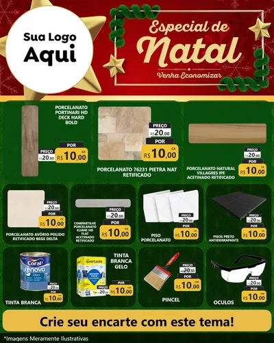 Modelo de Rede Social para Feed Instagram com o tema Especial de Natal para Pisos e revestimentos
