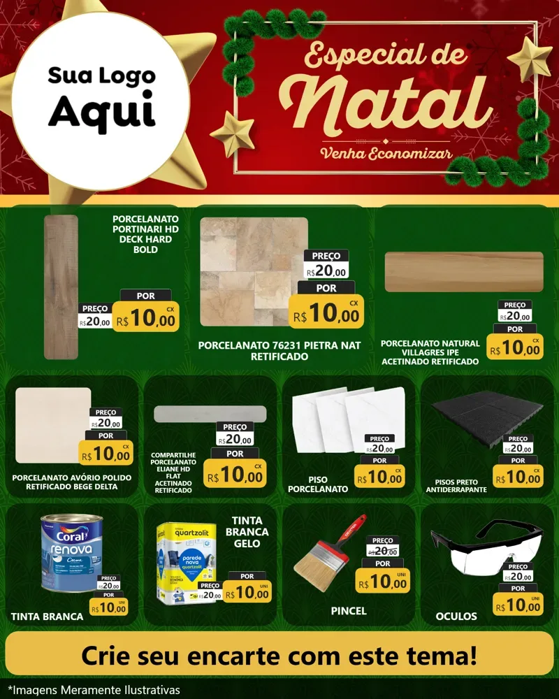 Modelo de Rede Social para Feed Instagram com o tema Especial de Natal para Pisos e revestimentos
