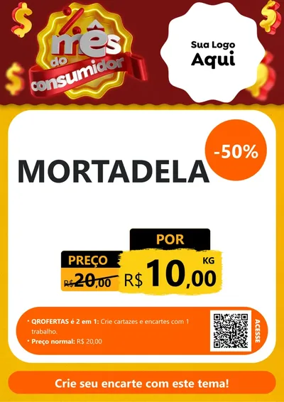 Modelo de Cartaz para Cartaz A4 Vertical com o tema Mês do consumidor para Frios e Laticínios