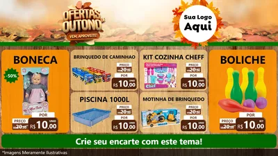 Modelo de TV para TV Horizontal com o tema Ofertas de Outono - Vem, Aproveite! para Brinquedos