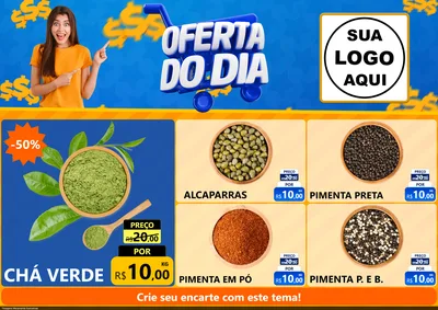 Modelo de Encarte para Encarte A4 Horizontal com o tema Oferta do Dia para Produtos Naturais