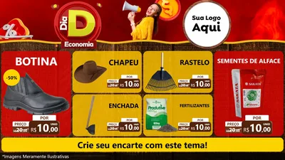 Modelo de TV para TV Horizontal com o tema Dia D Economia para Agropecuária