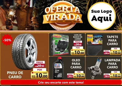 Modelo de Encarte para Encarte A4 Horizontal com o tema Oferta da Virada para Auto peças