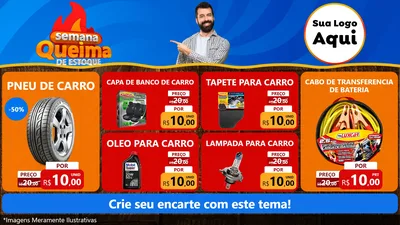 Modelo de TV para TV Horizontal com o tema Semana Queima de Estoque para Auto peças